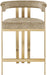 Marcello - Counter Stool With Brushed Gold Iron Frame (Set of 2) - Beige - Simple Home Plus