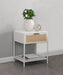 Amherst - 1-Drawer Radio Weave Rattan Metal Side Table - Simple Home Plus