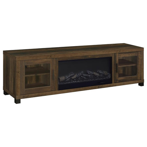 Havering - 71" TV Stand Fireplace Media Console - Dark Pine - Simple Home Plus