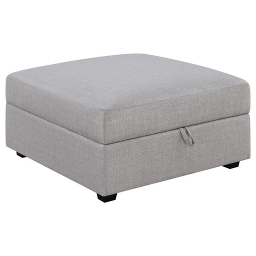 Cambria - Square Upholstered Storage Ottoman - Gray - Simple Home Plus