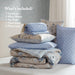 Heather - California King 7 Piece Vintage-Inspired Floral Print - Beige / Blue - Simple Home Plus