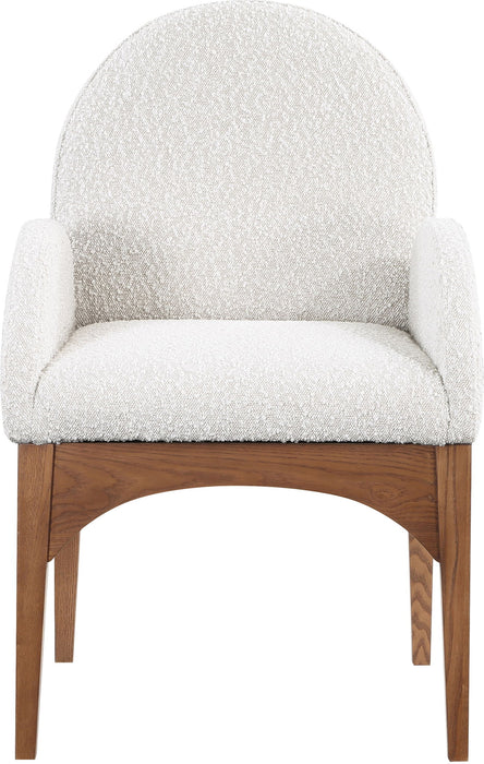 Waldorf - Boucle Dining Arm Chair With Brown Legs - Simple Home Plus