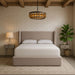 Kendall - Velvet Upholstered Bed - Taupe - Simple Home Plus