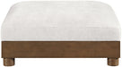 Turin - Chenille Fabric Upholstered Modular Ottoman - Walnut Base - Simple Home Plus