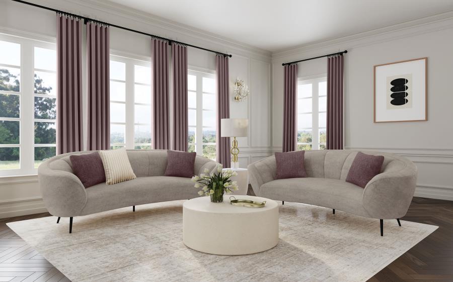 Ellorie - Upholstered Curved Sofa Set - Simple Home Plus