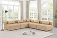 Cube - 5 Piece Modular Corner Armless Sectional - Tan - Simple Home Plus