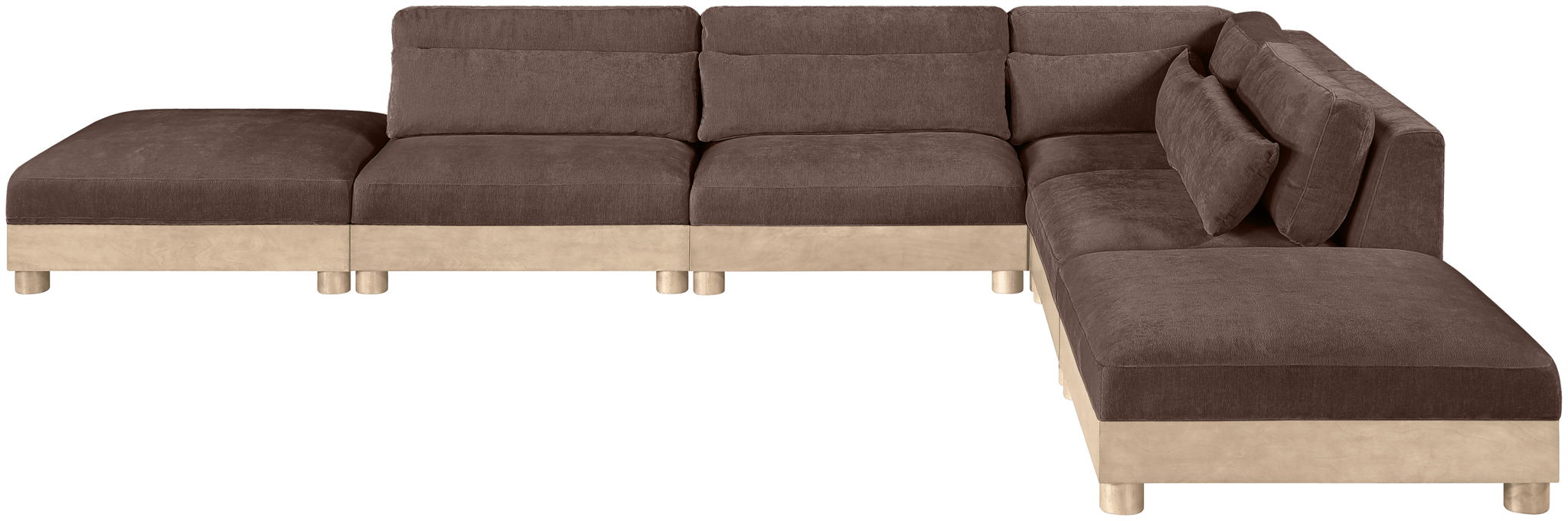 Turin - Chenille Fabric Upholstered Modular Sectional - Brown - Simple Home Plus