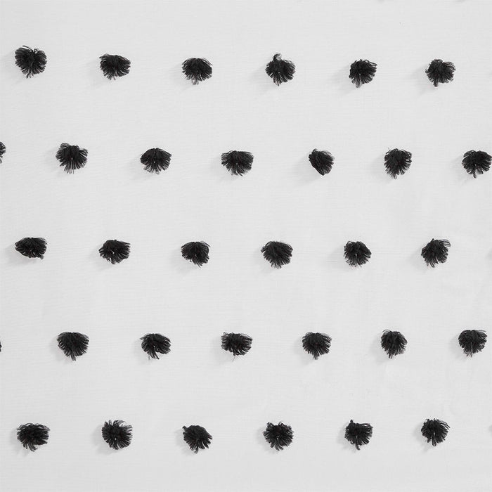 Sophie - 63" Pom Pom Embellished Window Panel - Black - Simple Home Plus