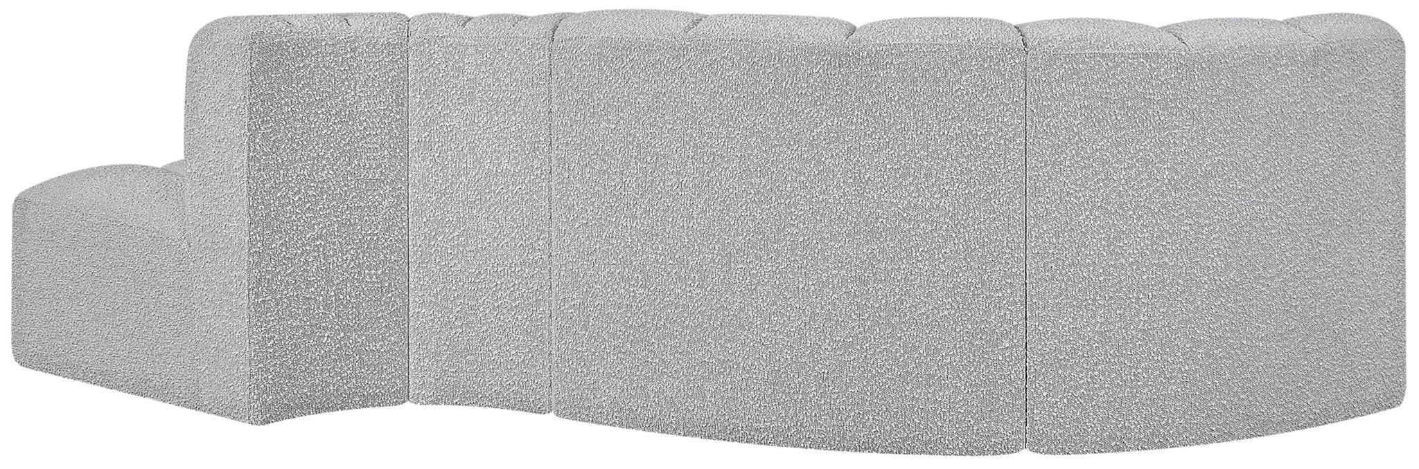 Arc - Boucle Fabric 4 Piece L-Shaped Modular Sofa - Simple Home Plus