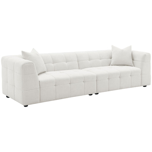 Everly - Boucle Upholstered Extra Long Sofa - White - Simple Home Plus