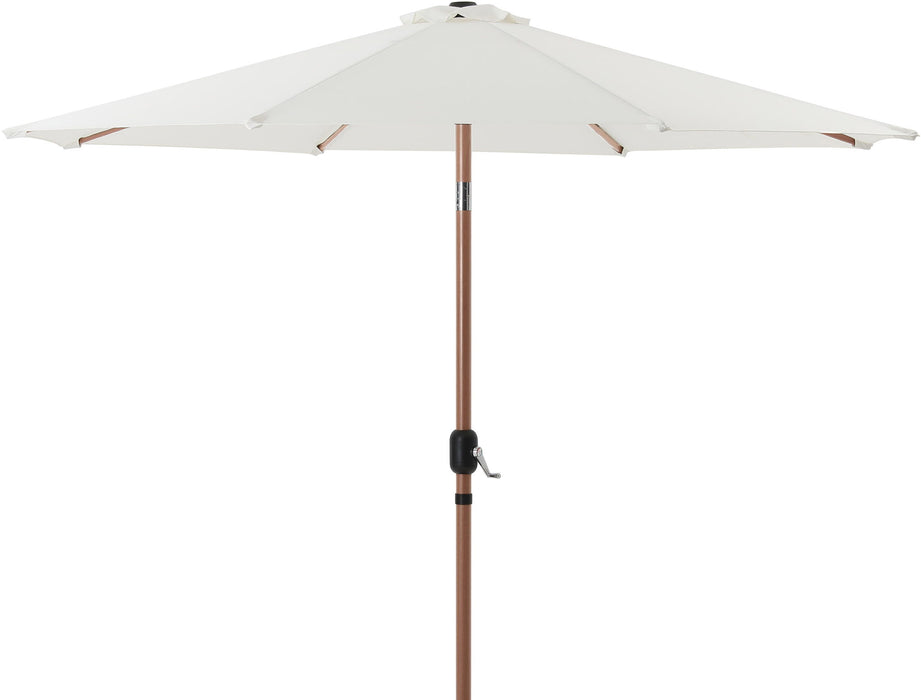 Fiji - Aluminum Patio Umbrella With Square White And Teak Base - Simple Home Plus