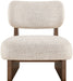 Vetra - Linen Textured Fabric Upholstered Accent Chair With Brown Base - Simple Home Plus