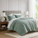 Mina - Full/Queen Waffle Weave Textured Comforter Set - Sage Green - Simple Home Plus