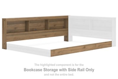 Deanlow - Bookcase Storage with Side Rail - Honey - Simple Home Plus