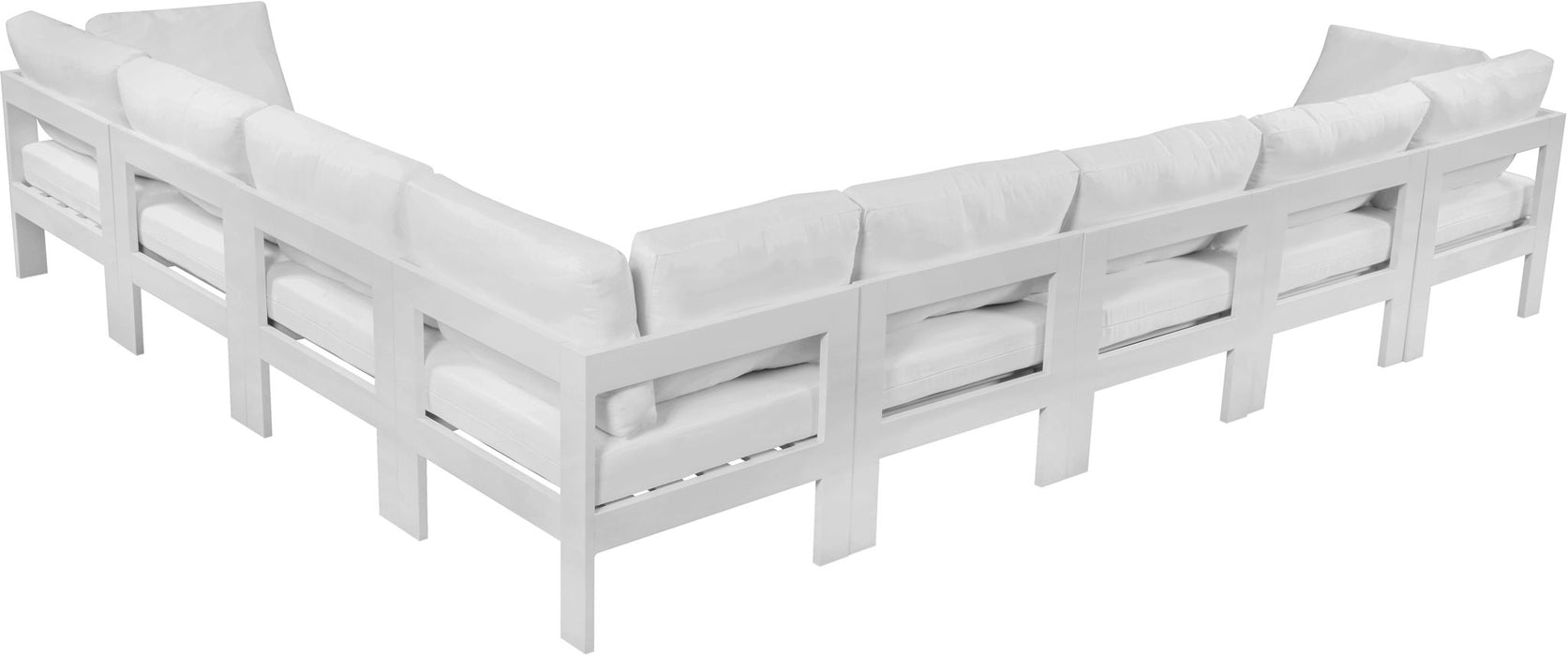 Nizuc - Outdoor Patio 8 Piece Modular Sectional With White Frame - Simple Home Plus