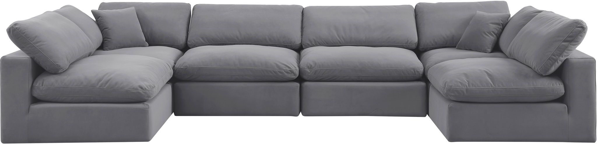 Comfy - 6 Piece Velvet Modular Armless Sectional - Simple Home Plus