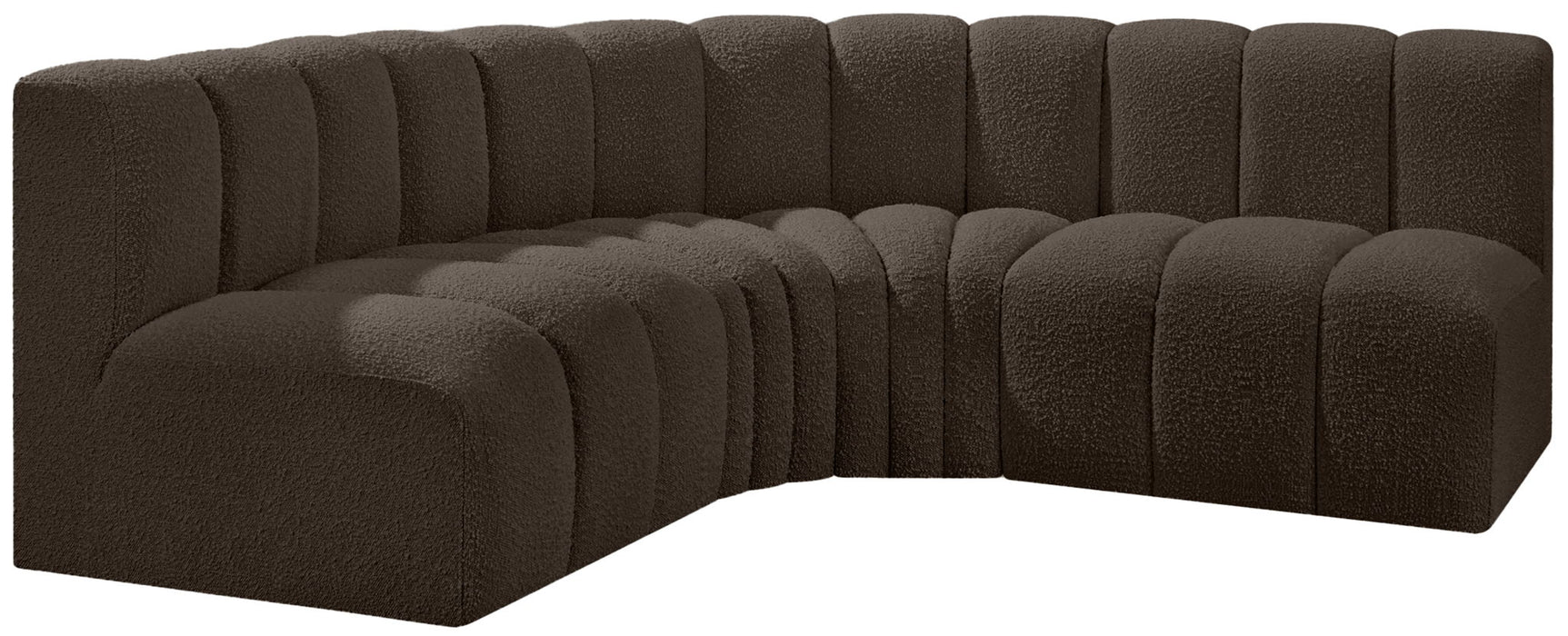 Arc - Boucle Fabric 4 Piece Corner Modular Sofa - Simple Home Plus