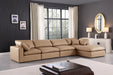 Comfy - 5 Piece Faux Leather Modular Sectional With Chaise - Tan - Simple Home Plus