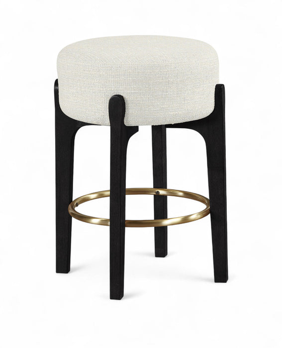 Torino - Backless Counter Stool With Brushed Black Base (Set of 2) - Simple Home Plus