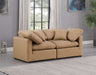 Indulge - Faux Leather 2 Piece Modular Sofa - Tan - Simple Home Plus