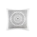 Sofia - Embroidered Decorative Square Pillow - Gray - Simple Home Plus