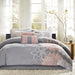 Lola - Queen Comforter Set - Gray / Blush - Simple Home Plus