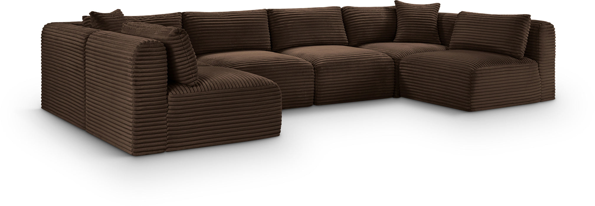 Shaggy - 6 Piece Modular U-Shaped Armless Sectional - Simple Home Plus