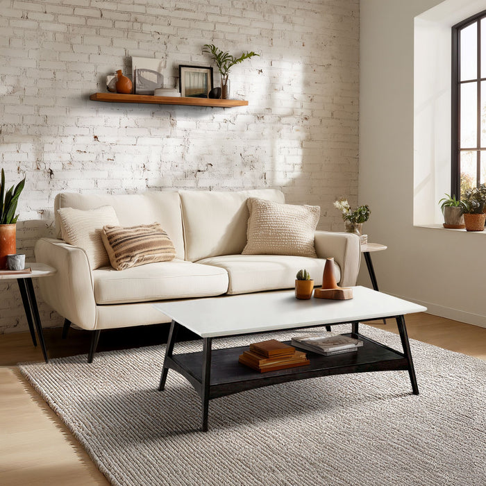 Parker - Coffee Table - Off-White / Black - Simple Home Plus