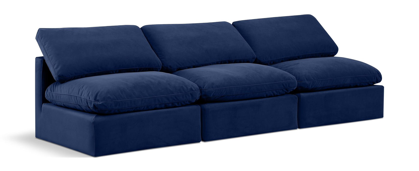 Indulge - Velvet 3 Seat Modular Armless Sofa - Simple Home Plus