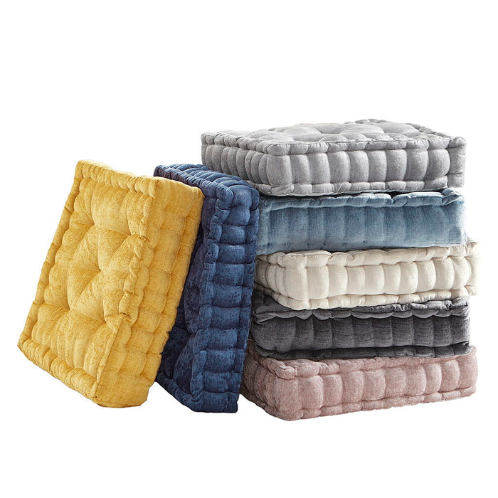 Azza - Poly Chenille Square Floor Pillow Cushion Compress Pack - Gray