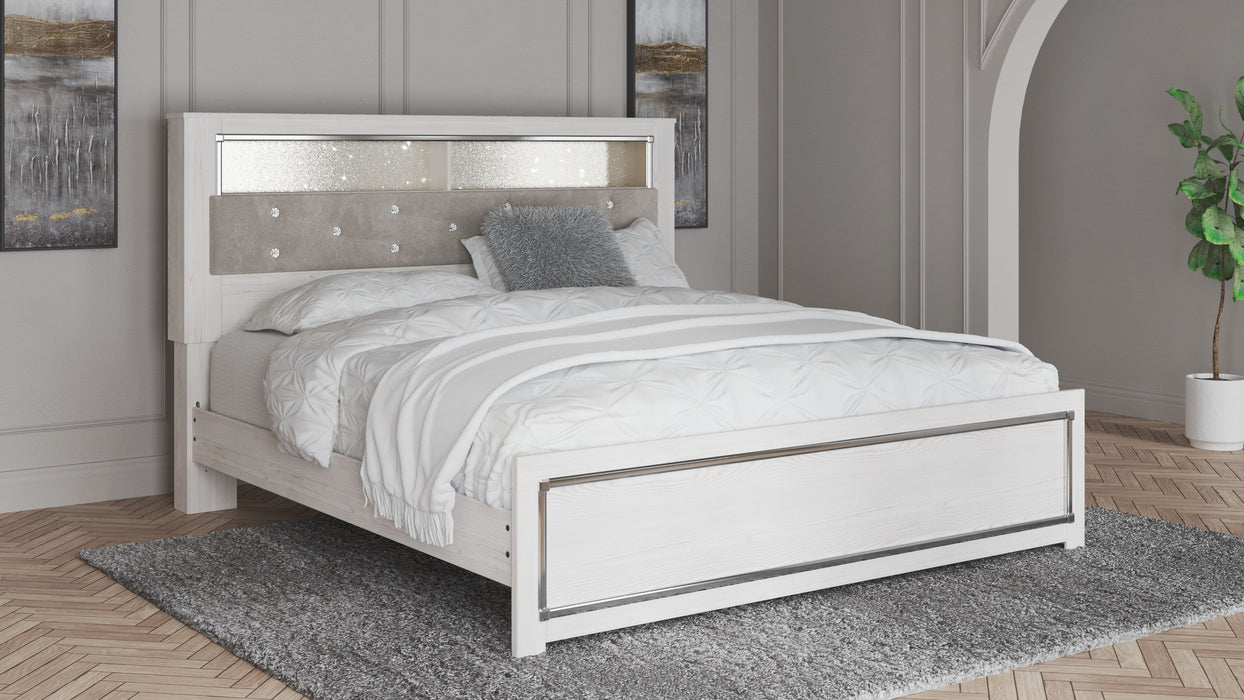 Altyra - White - King Bookcase Panel Bed - Simple Home Plus