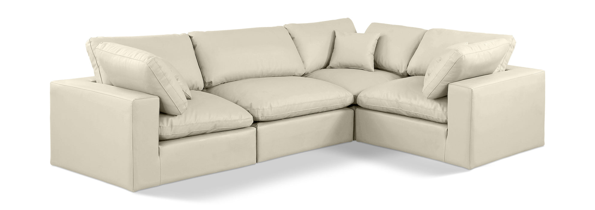 Comfy - 4 Piece Faux Leather Modular Sectional - Simple Home Plus
