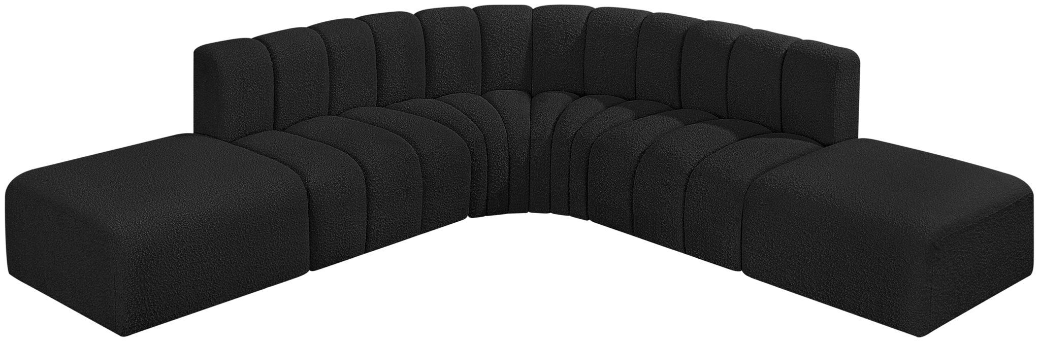 Arc - Boucle Fabric 6 Piece Corner Modular Sofa - Simple Home Plus
