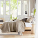 Tuscany - 3 Piece King/California King Reversible Scalloped Edge Quilt Set - Khaki - Simple Home Plus