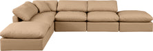 Indulge - Faux Leather 6 Piece Modular Armless Sectional - Tan - Simple Home Plus