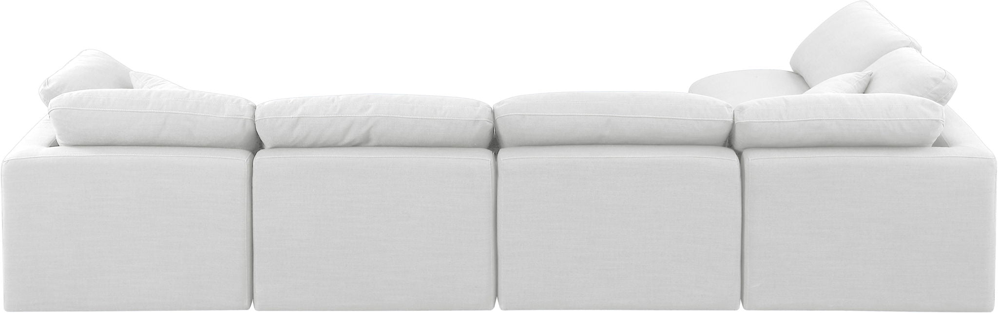 Indulge - Linen 5 Piece Modular Sectional - White - Simple Home Plus
