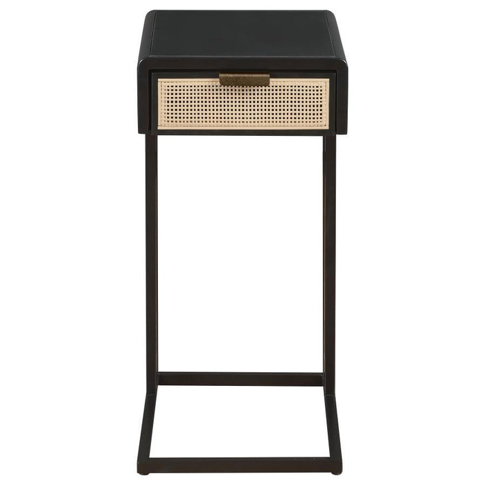 Amherst - 1-Drawer Radio Weave Cane Metal Side Table - Simple Home Plus