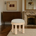 Larea - Linen Textured Fabric Ottoman - Natural Base - Simple Home Plus