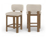 Paloma - Faux Leather Upholstered Counter Stool (Set of 2) - Brown Frame - Simple Home Plus