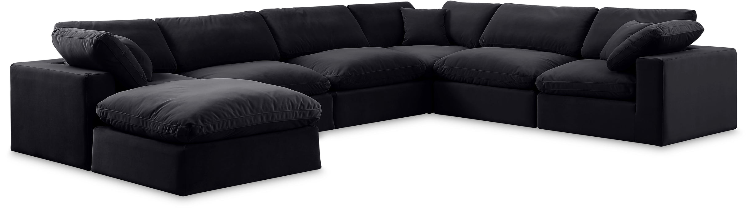 Comfy - 7 Piece Velvet Modular Sectional With Chaise - Simple Home Plus
