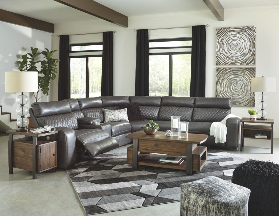 Samperstone - Power Reclining Sectional - Simple Home Plus