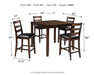 Coviar - Brown - DRM Counter Table Set (Set of 5) - Simple Home Plus
