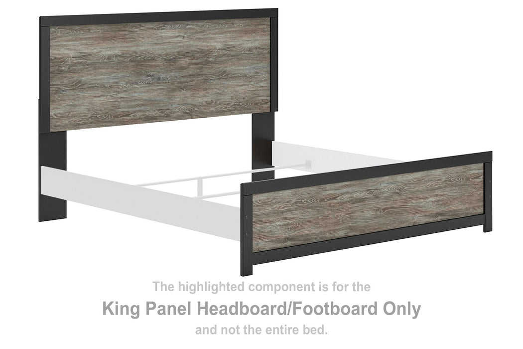 Broachmyn - King Panel Headboard/Footboard - Black / Gray - Simple Home Plus