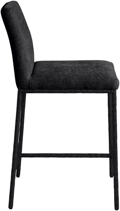 Reeves - Chenille Fabric Upholstered Counter Stool (Set of 2) - Black Base - Simple Home Plus