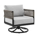 Alegria And Menorca - 3 Piece Patio Outdoor Swivel Seating Set With Cushions - Black / Gray - Simple Home Plus