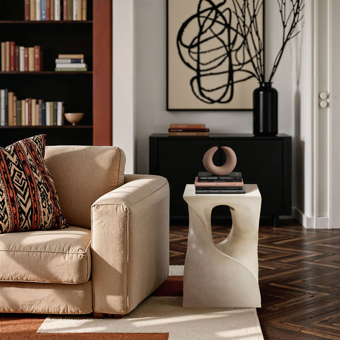Jula - Concrete End Table - Taupe - Simple Home Plus