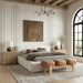 Woodcrest - Vegan Leather Upholstered Bench - Painted Natural Base - Simple Home Plus