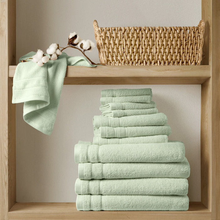 400GSM Essential Bundle Quick Dry 12 Piece Towel Set - Seafoam - Simple Home Plus
