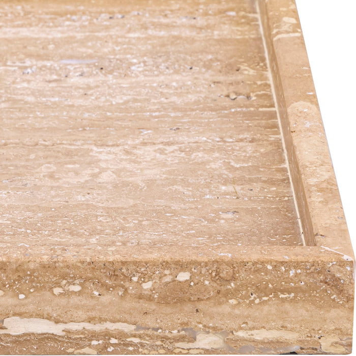Barletta - Travertine Square Tray - Natural - Simple Home Plus