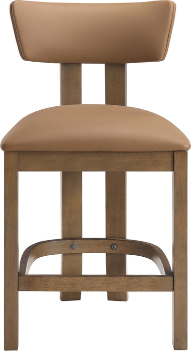 Lavrin - Vegan Leather Upholstered Counter Stool (Set of 2) - Walnut Base - Simple Home Plus